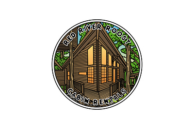 Red River Roost adventure apparel badge brand branding design emblem illustration label landscape line logo logo design monoline natur patch pin shirt sticker tshirt