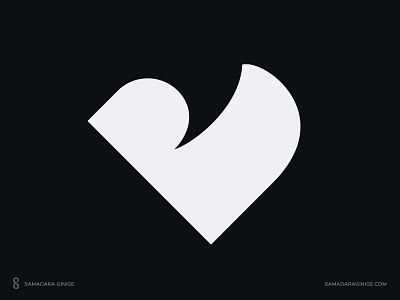Letter V + Bird + Heart bird branding design free freedom heart illustration letter logo mark minimal modern samadaraginige self simple