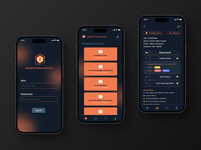 Student Online Service App app correspondence darkmode design lightmode studentapp studentlife studentresources studentsupport studybuddy studyonline studytips ui uiuxdesign