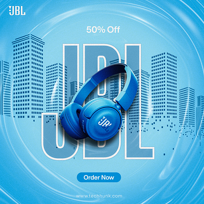 JBL HEADPHONES (Poster Design) 3d animation branding graphic design logo motion graphics ui