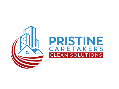 Pristine Caretakers Clean Solution Logo brand identity branding caretaker logo clean solution logo cleaning logo cleanliness branding corporate cleaning facility management immaculate design logo logo design maintenance logo maintenance services professional cleaning