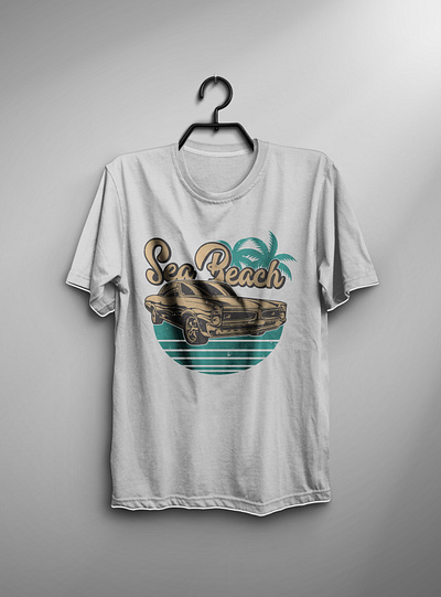 sea beach vector t shirt branding design graphic design illustration logo ty typography vector