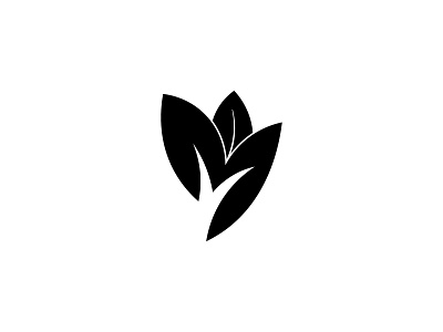 Monogram letter M combined with the shape of a leaf black and white brand branding clean logo design leaf letter m logo m m logo nature simple logo