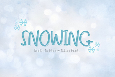 Snowing : A Realistic Handwritten Font cute fonts decorate font display font font hand writing font handwritten font kids font realistic font