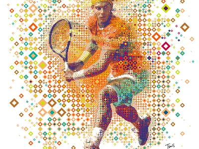 Rafa Nadal: The diamond portraits digital mosaic illustration mosaic art sport design sports illustrated visual design