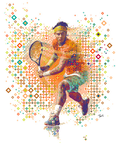 Rafa Nadal: The diamond portraits digital mosaic illustration mosaic art sport design sports illustrated visual design