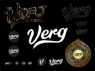 Verg's New Logo badge branding crest emblem lettering logo logo design logomark mark matt vergotis process v vector verg