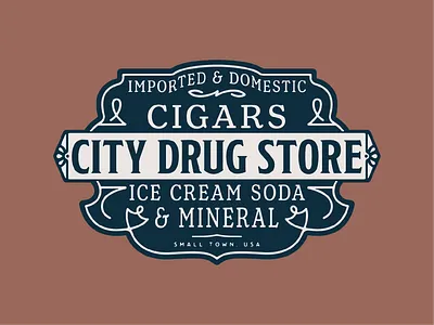 Drug Store antique brand branding design graphic design logo print sign vintage