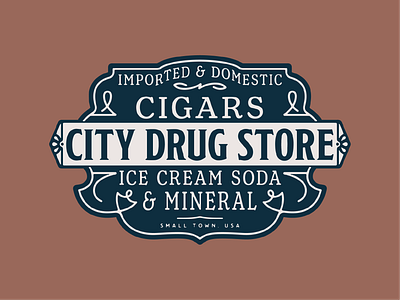 Drug Store antique brand branding design graphic design logo print sign vintage