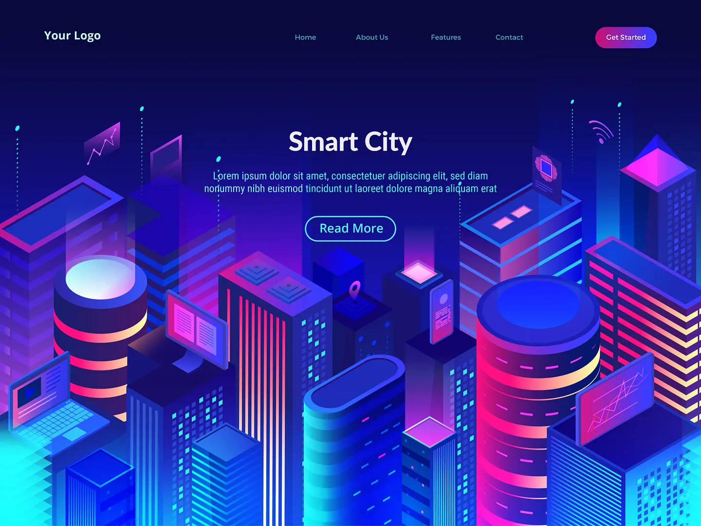 Stunning Hero Image Section for Smart City Designs