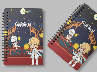 Genshin Impact illustration and mock-up merchandise anime chibi illustration lego mockup vector videogame