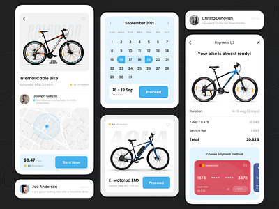 Bike Rental App | Bicycle Renting App bicycle renting app bike rental app ebike app mobile app online bike rental app taxi app ui design ux design
