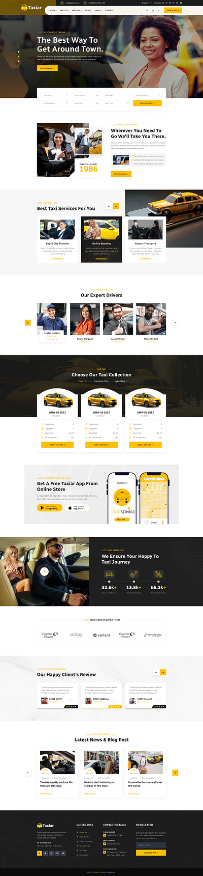 Taxiar - Online Taxi Services Figma Template taxi services