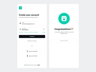 Sign up screen 📱 dailyui mobile modal screen sign up signup smartphone ui