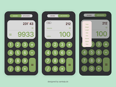 Day04- Calculation | dailyUI#004 004 app app design branding calculator convertor dailyui design layout ui unit