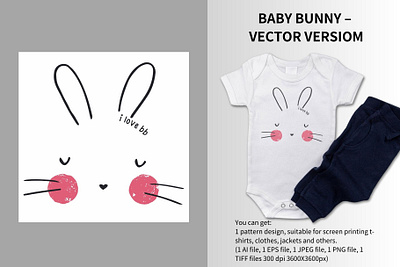 BABY BUNNY-VECTOR VERSION babywear design fashion flat graphic design illustration logo vector