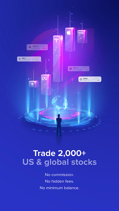 Trading App web visuals 3d animation app design blockchain branding crypto forex illustratio mobile responsive trading ui
