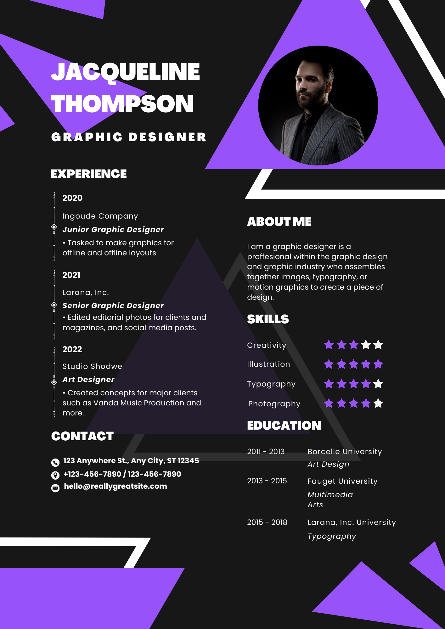 Resume Designs & Template graphic design resume ui