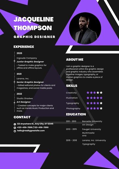 Resume Designs & Template graphic design resume ui