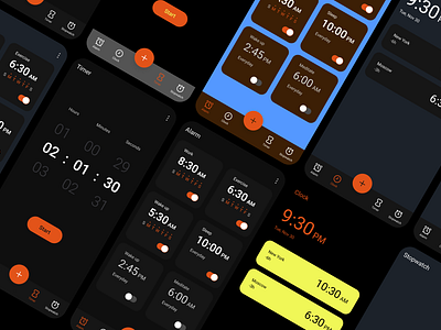 Clock app UI Design by econev app design econev evgheniiconev lizzardlab ui