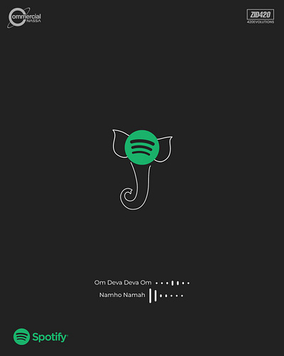 Happy Ganesh Chaturthi #spotify advertising branding concept art graphic design idea logo minimalistic design music post poster socialmedia sound spotify
