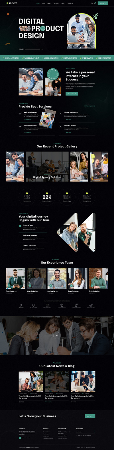 Agenxe - Creative Agency Figma Template startup business