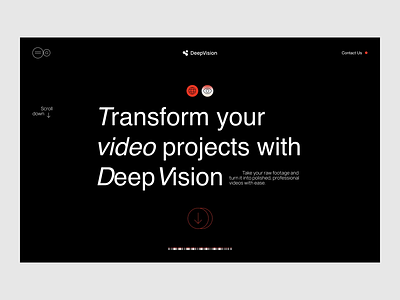 DeepVision Platform artists beats branding interface landing page layout musically musicvideo musicvideos promotion slide songs startup trending ui ux video video reel videography web3 webdesign