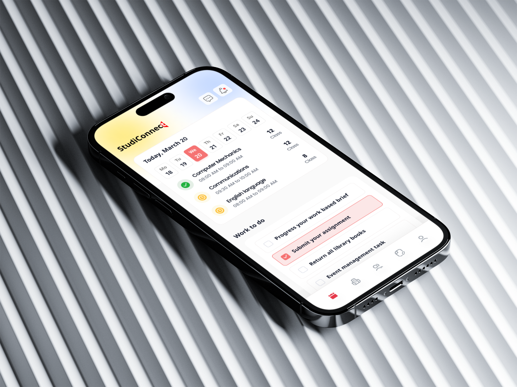 StudiConnect UI/UX App V2 app todo class minimal saas student student todo todo todo app uiux