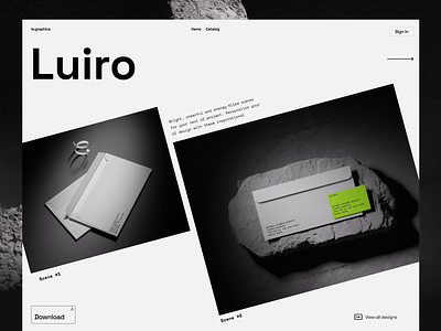 Luiro Web Concept concept download free freebie landing minimalistic mock up mockup ui