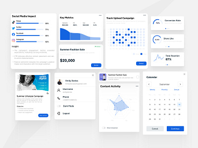 SocialSphere UI Components component dashboard design saas ui ux web website