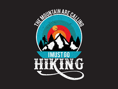 Hiking T-shirt Design mountain silhouette