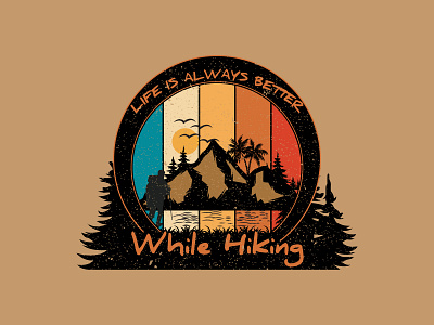 Hiking T-shirt Design mountain silhouette