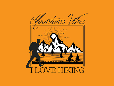 Hiking T-shirt Design mountain silhouette