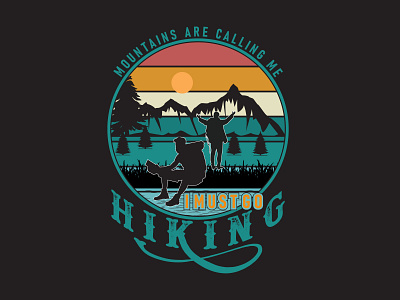 Hiking T-shirt Design mountain silhouette