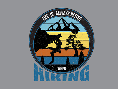 Hiking T-shirt Design mountain silhouette