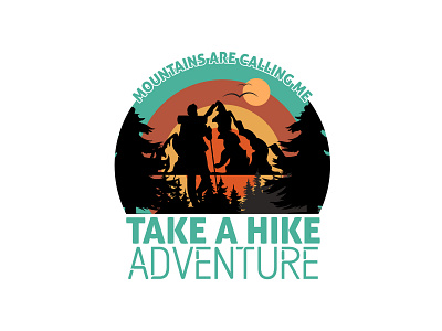 Hiking T-shirt Design mountain silhouette