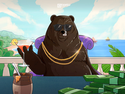 Pablo Eskobear album cover album design artist beach bear cartoon cool coverart digital art digital illustration facebook banner illustration music music album music promotion promotional campaign soundcloud banner spotify summer youtube banner