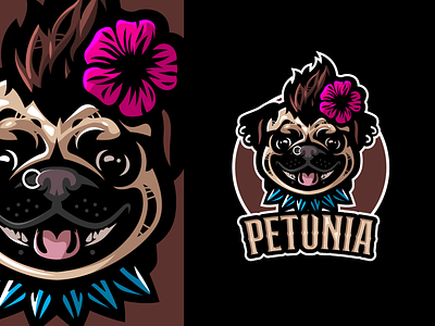 Pug Gaming Mascot Logo animals branding dog gaming illustration logo mascot pug