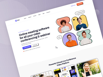 Blin - Material Design Online Meeting Software digital marketing email marketing envytheme landing page meeting software saas software trending design ui ux