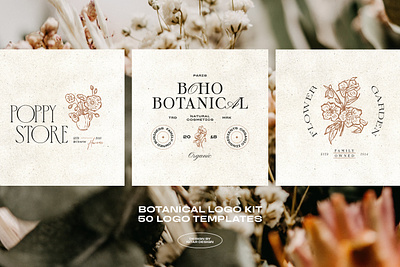Botanical Logo Set botanical flowers logofolio symbol