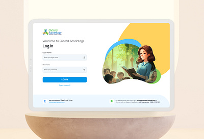 Login and Home Page - Oxford Advantage Website design edtech education illustrations login login page sign in ui ux web design
