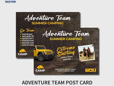 ADVENTURE TEAM POSTCARD adobe photoshop adventure postcard branding flyers graphic design illustrator marketing advertaising post postcard postcard design postcards social media social media post vector