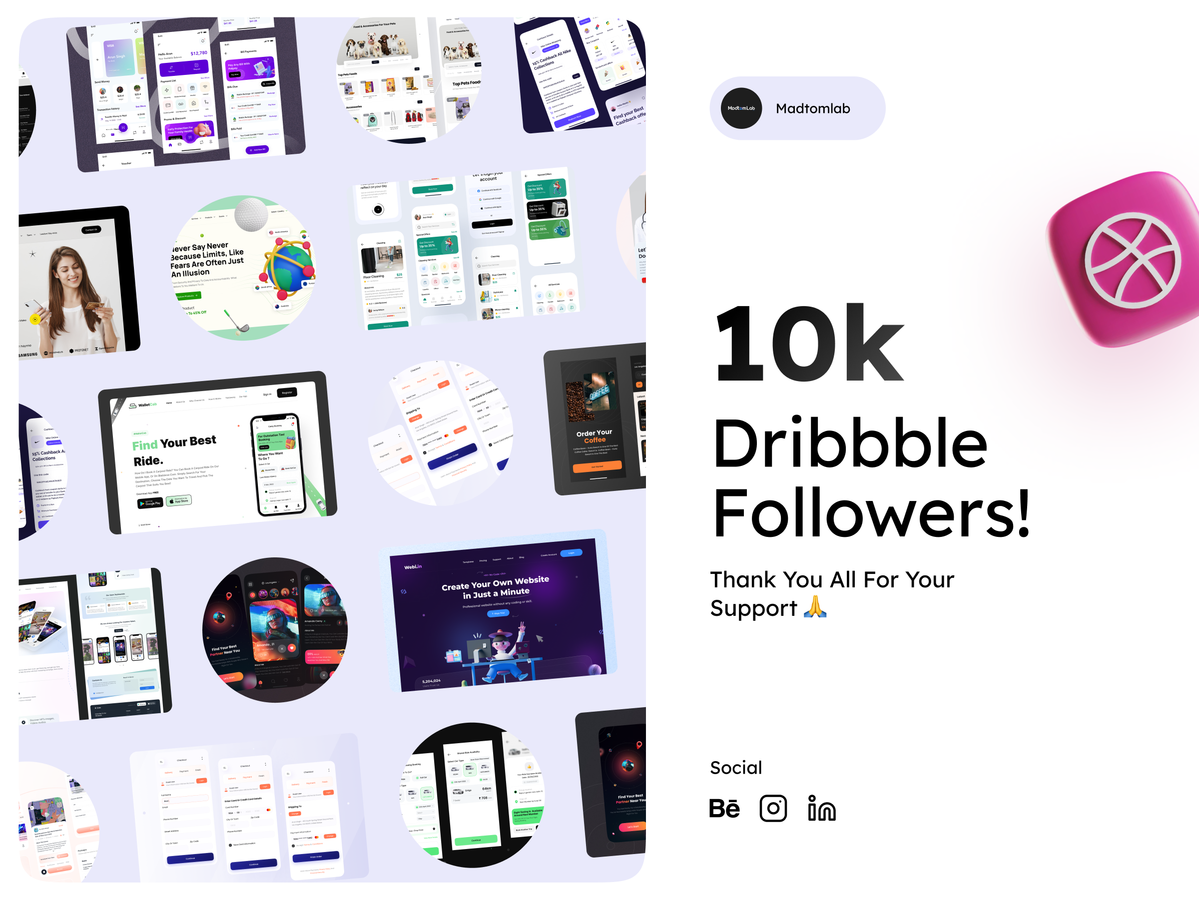 10k Dribbble Followers 🏀 10k 10kfollowers 3d achievement animation appdesign design dribbble followers graphic design logo minimul motion graphics thanks ui uiux uiuxarunsingh uxui websitedesign