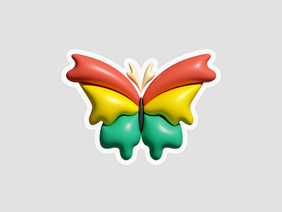 Butterfly Exp 3d branding butterfly design graphic design icon icons identity illustration inflate logo symbol vector
