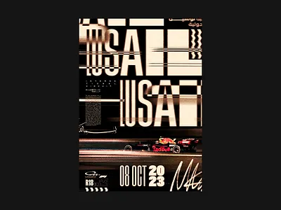 Qatar Grand Prix Poster blur design f1 formula 1 grain graphic design poster qatar red bull sports type typography verstappen