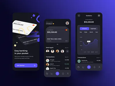 💳 E-Bank Mobile App for Fintech Startup | Hyperactive banking app branding design design studio fintech hyperactive intefaces mobile mobile app mobile design product design product solution saas startup typography ui ux web design