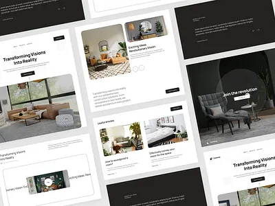 Interior Design Website UI Design black interior design ui ux