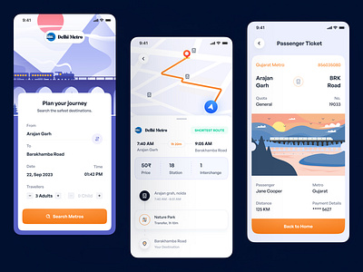 Metro App Design animation app design color location logo metro app desing mockups ticket design ui user interface