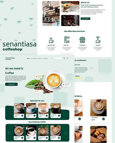 Senantiasa Coffeshop branding coffeshop landin page ui uidesign uiux