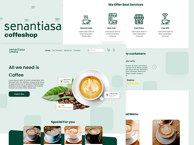 Senantiasa Coffeshop branding coffeshop landin page ui uidesign uiux